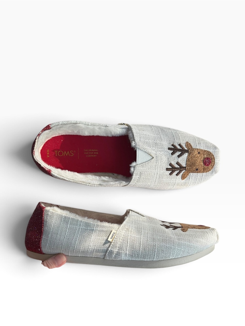 TOMS Women’s Alpargata Reindeer Slip-Ons